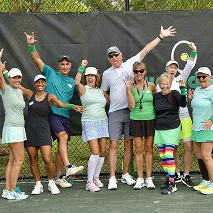 Courtside Tennis Club, Venice, Florida - group photo of players on court