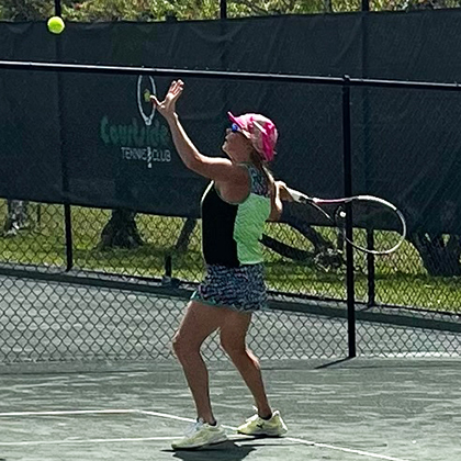 Courtside Tennis Club, Venice, Florida - player serving