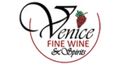 Venice Fine Wine & Spirits - text logo with bunch of grapes